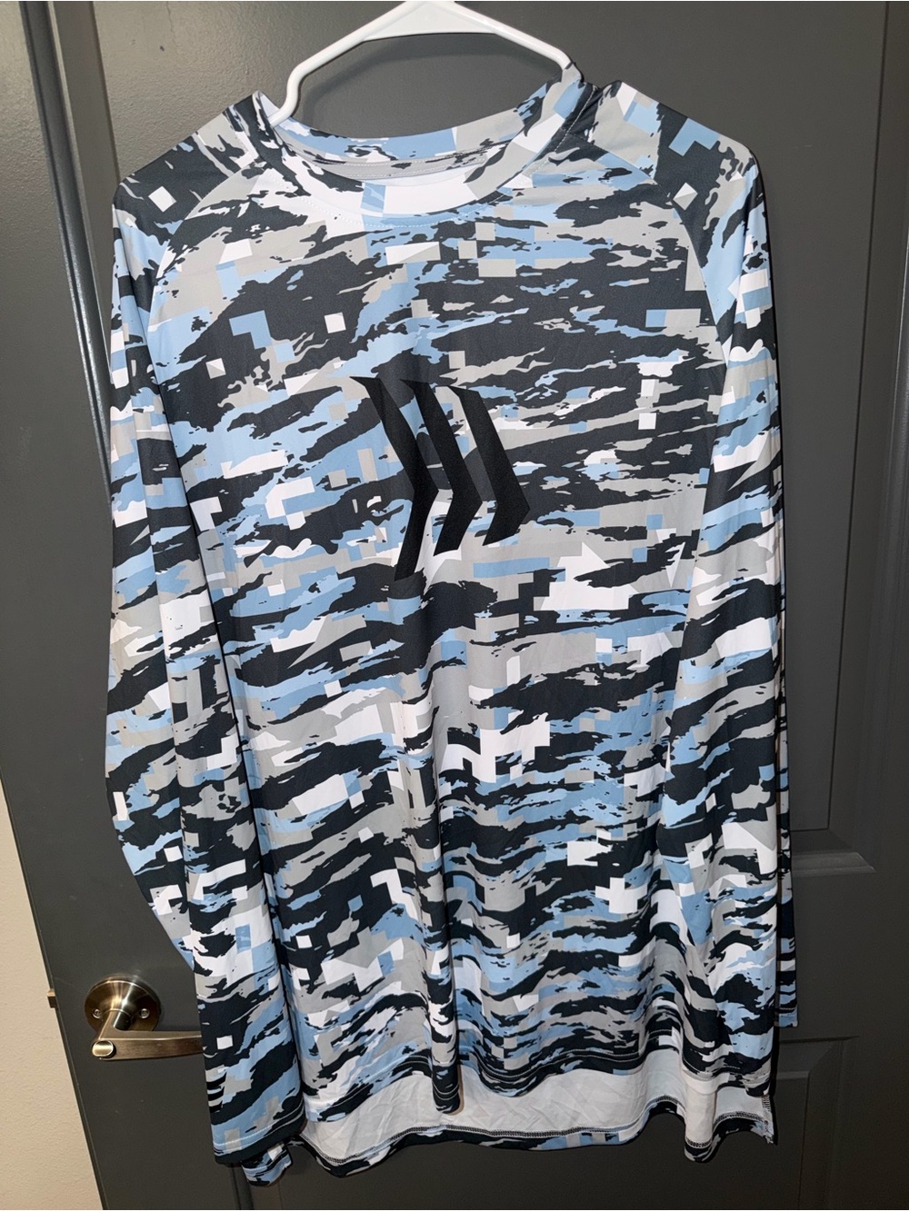 Gillz Men’s XXL Blue Camo Long Sleeve Performance Fishing Shirt